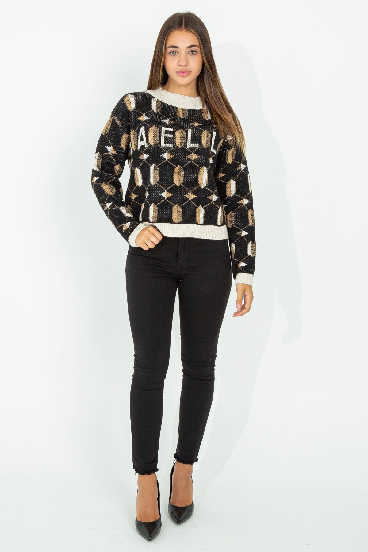 Geometric patterned sweater