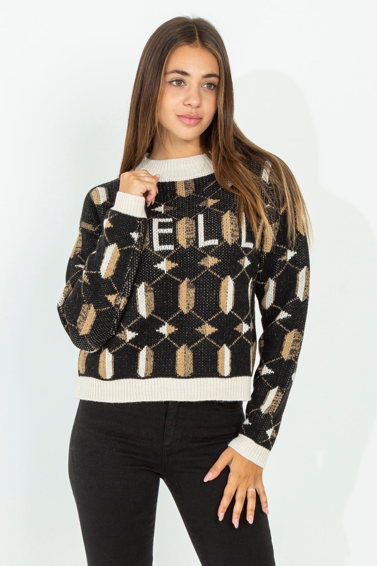 Geometric patterned sweater