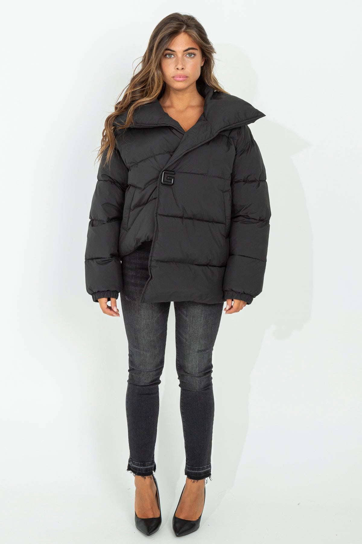 Asymmetrical down jacket