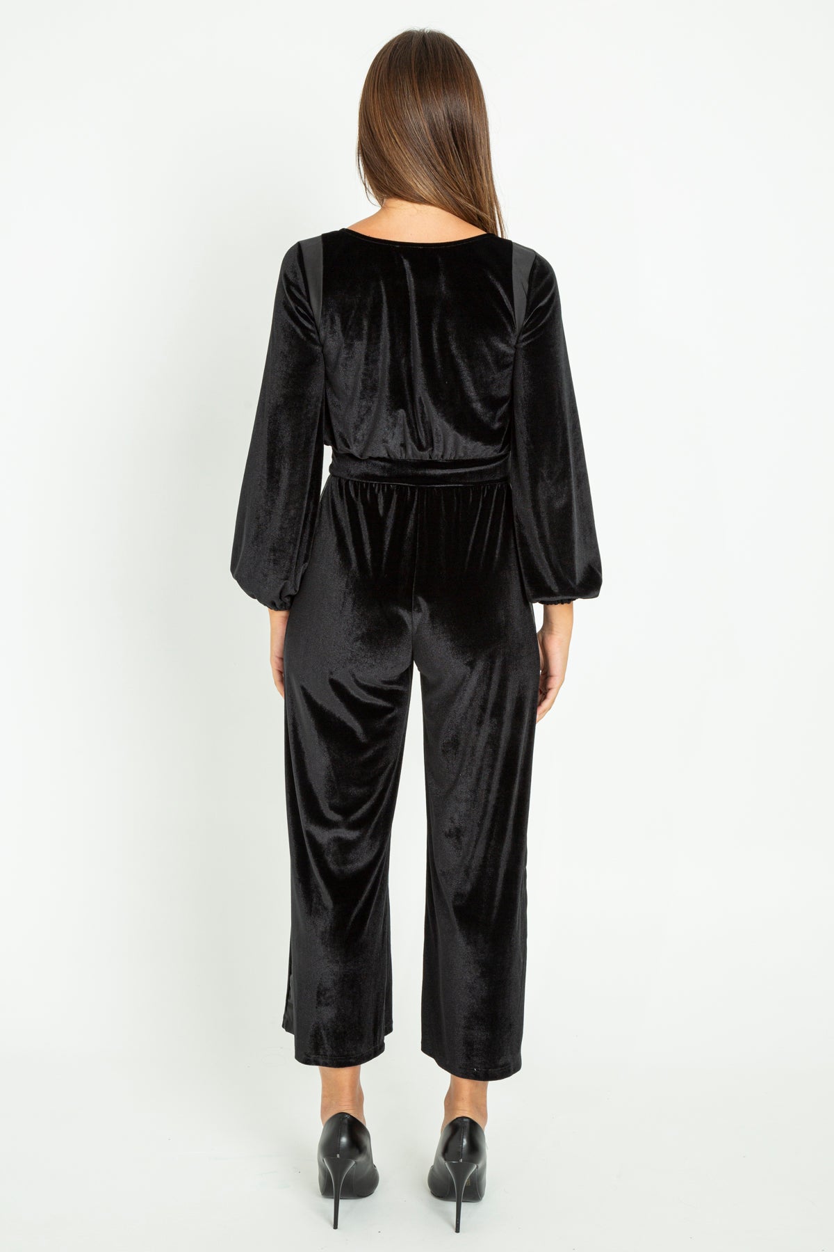 Long-leg chenille jumpsuit