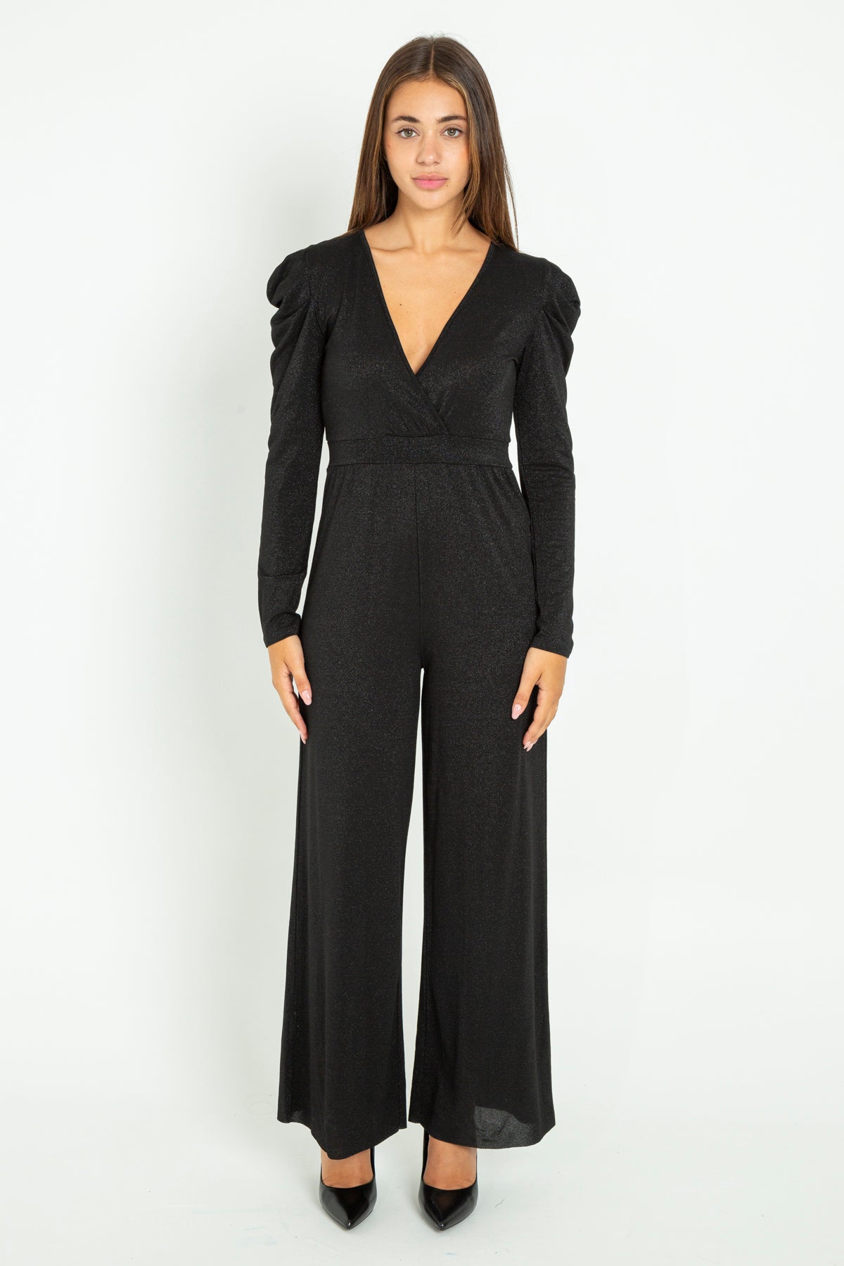 Long-leg lurex jumpsuit