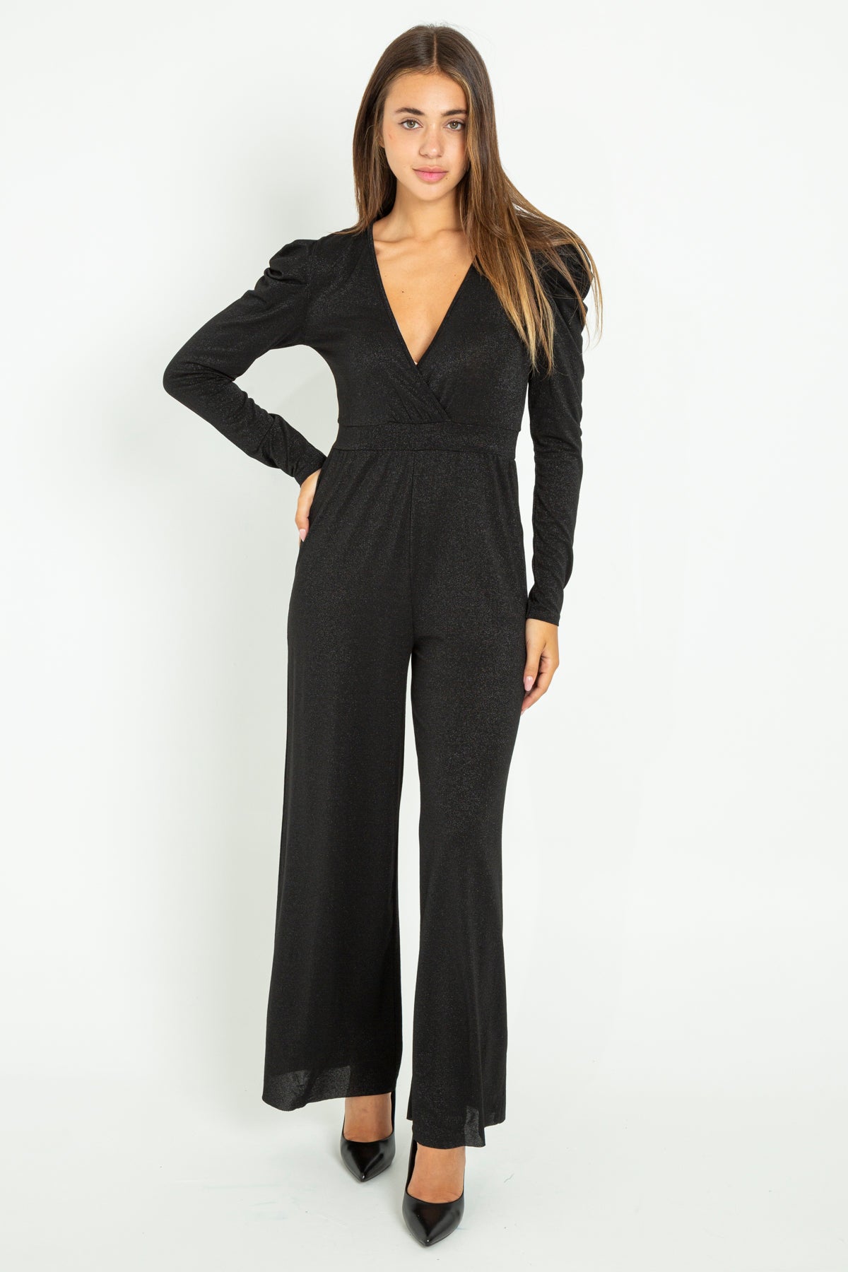 Long-leg lurex jumpsuit