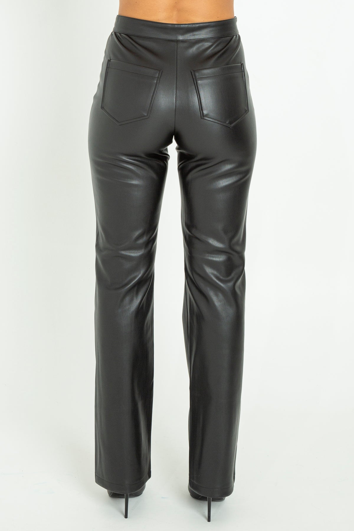 Faux leather trousers