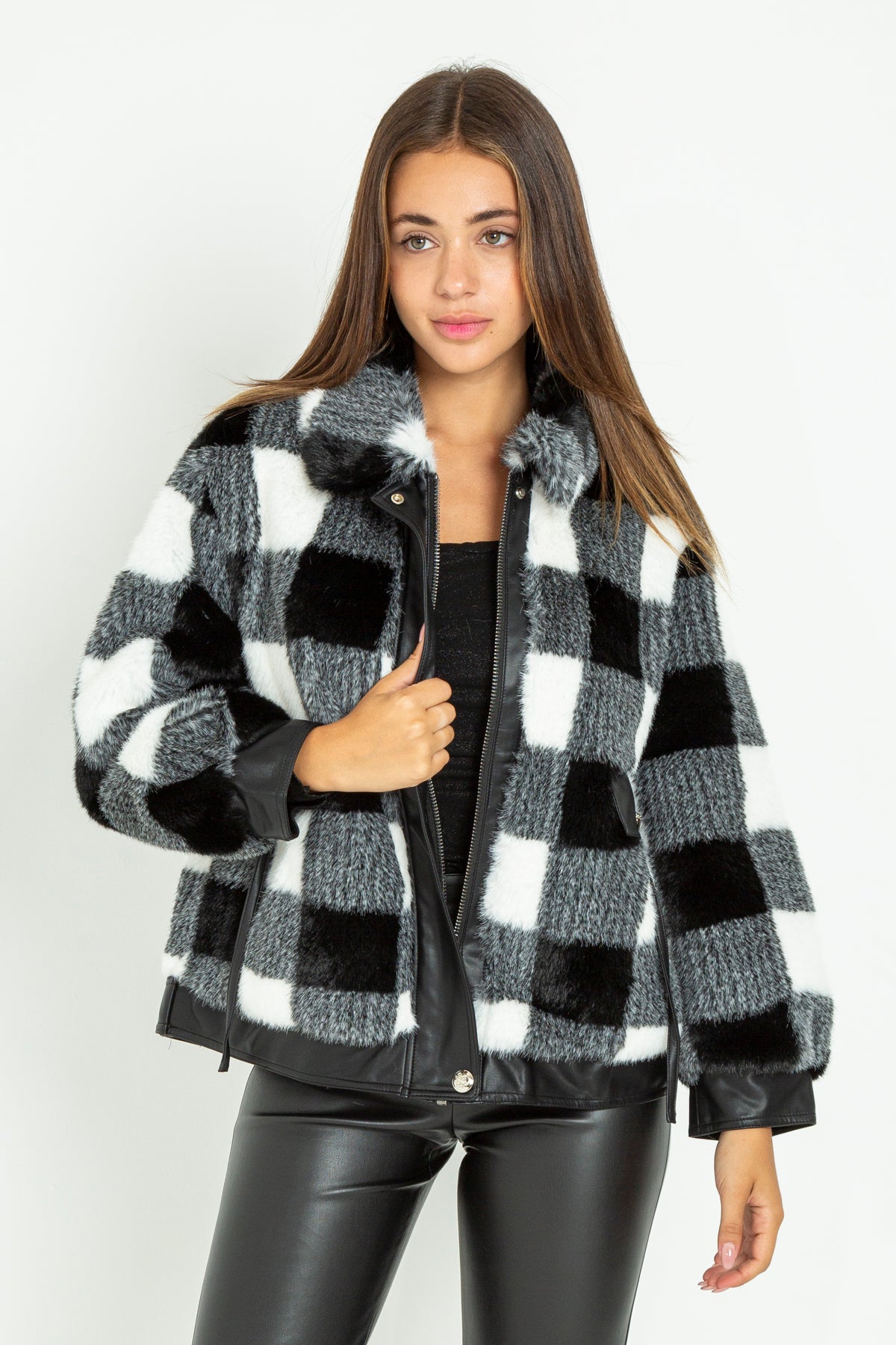 Eco-fur check fur