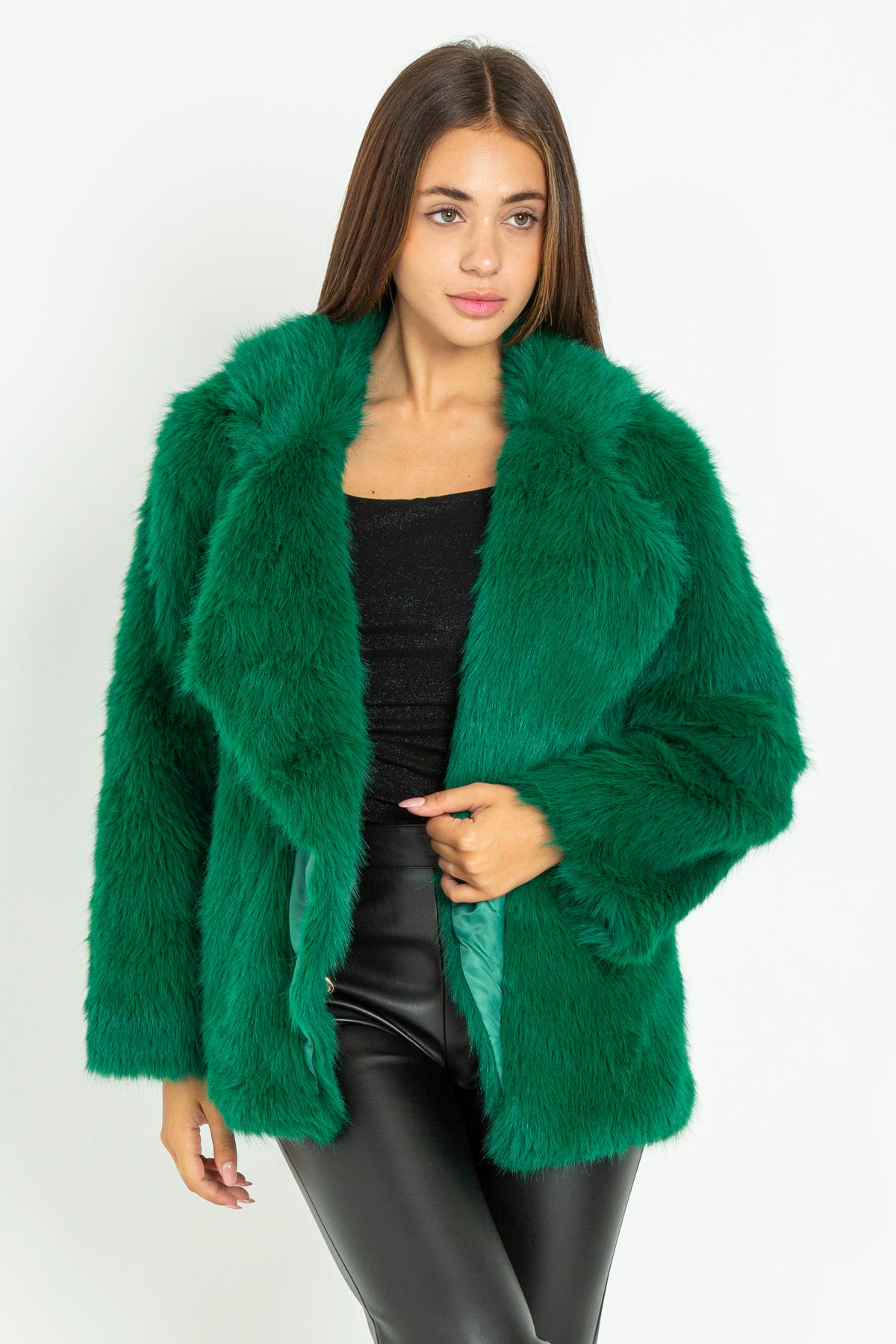 Solid color eco-fur fur