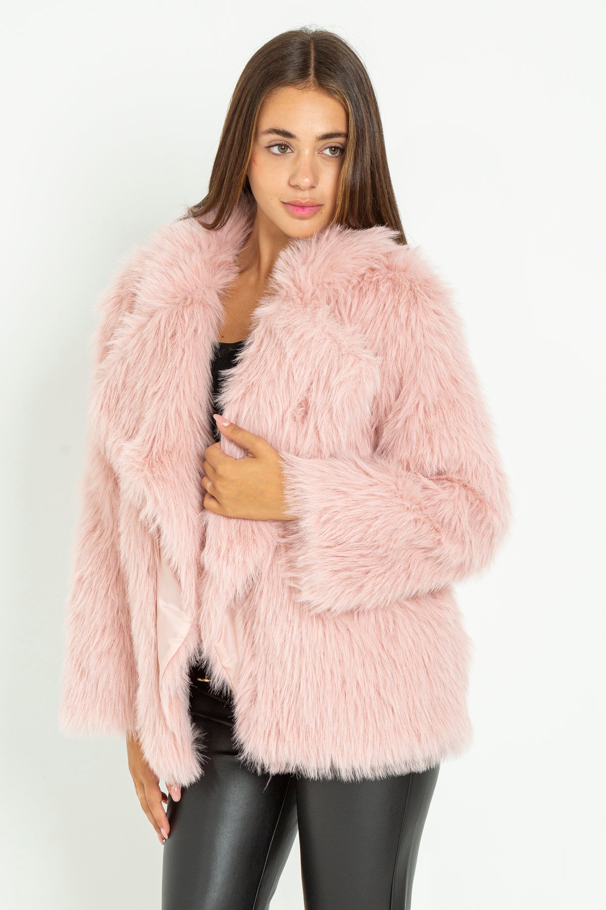 Solid color eco-fur fur