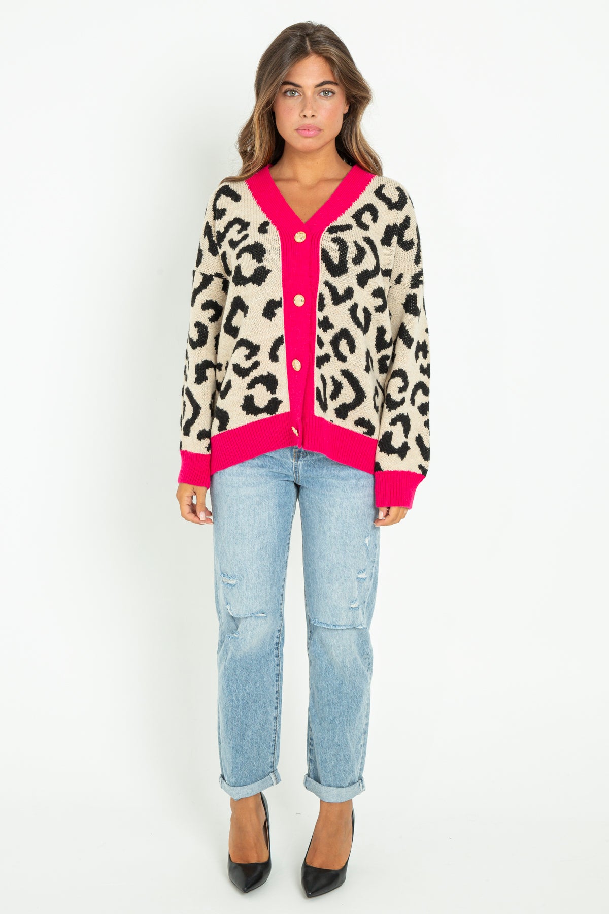 Cardigan lungo animalier