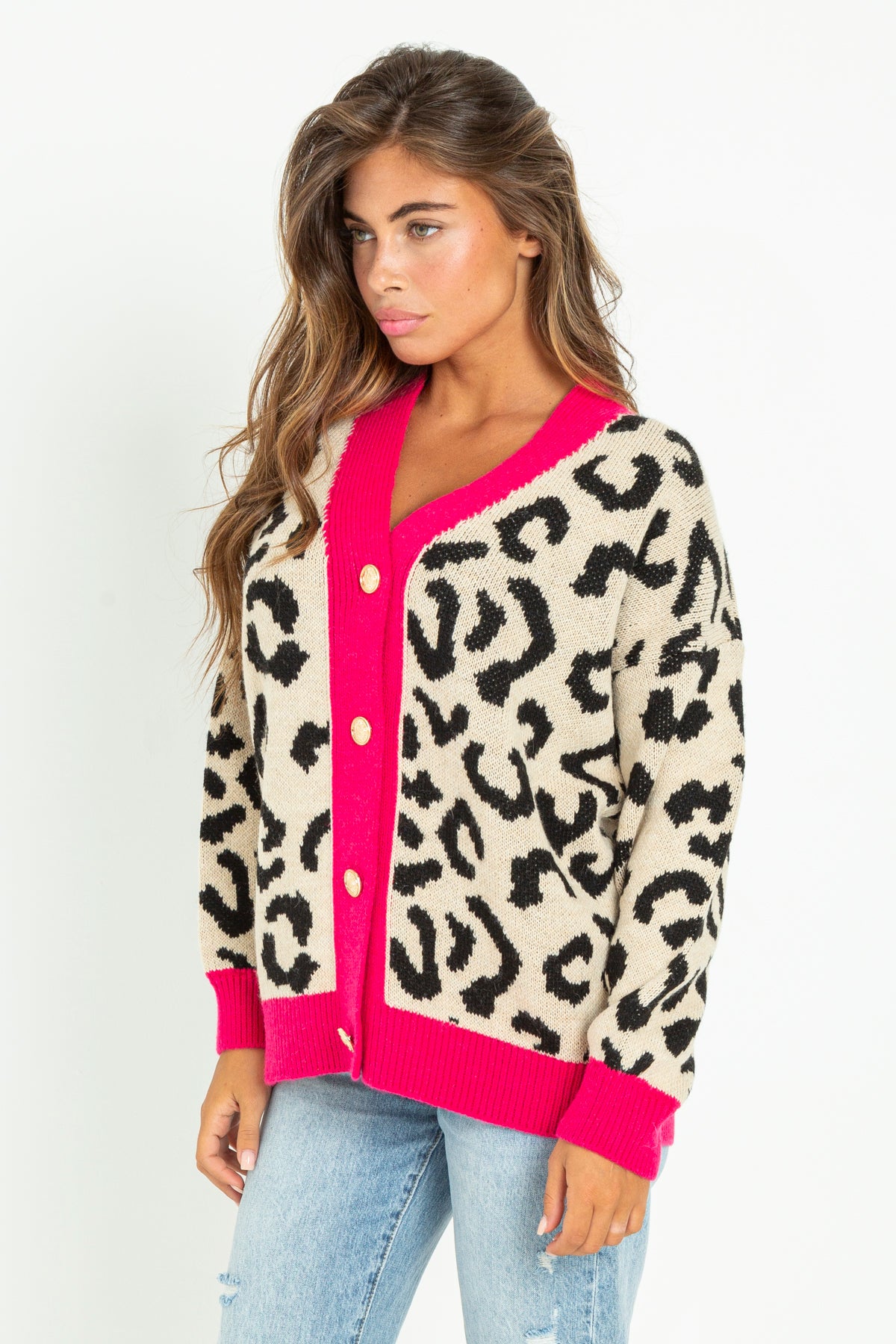 Cardigan lungo animalier