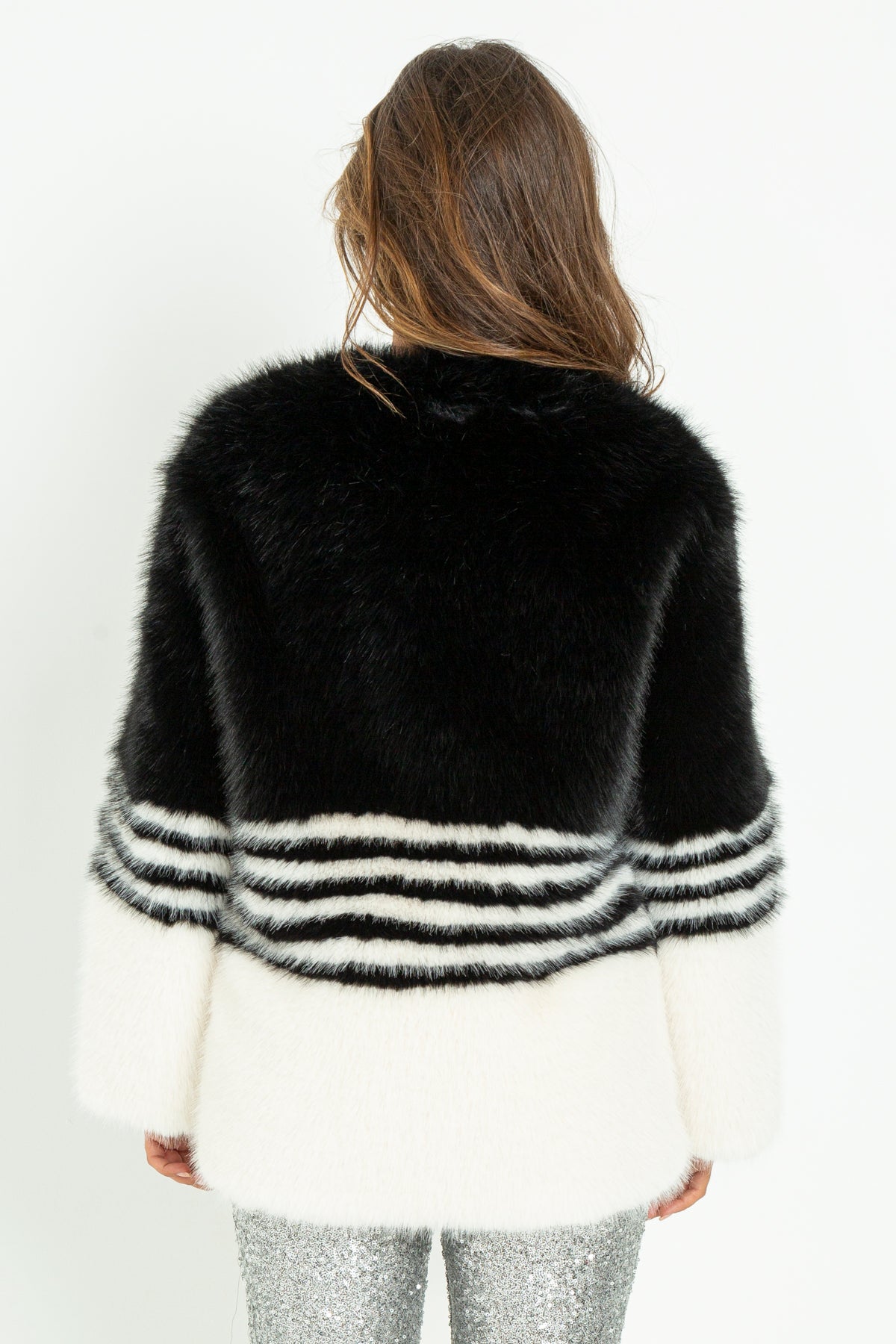 Pelliccia eco-fur color block