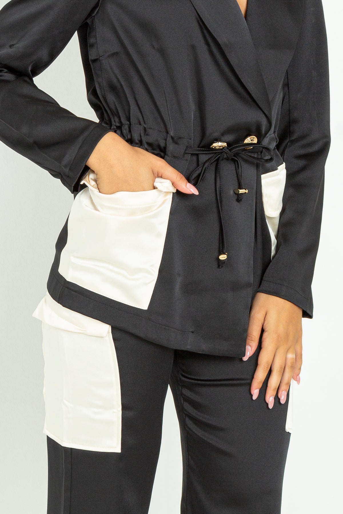 Satin palazzo trousers