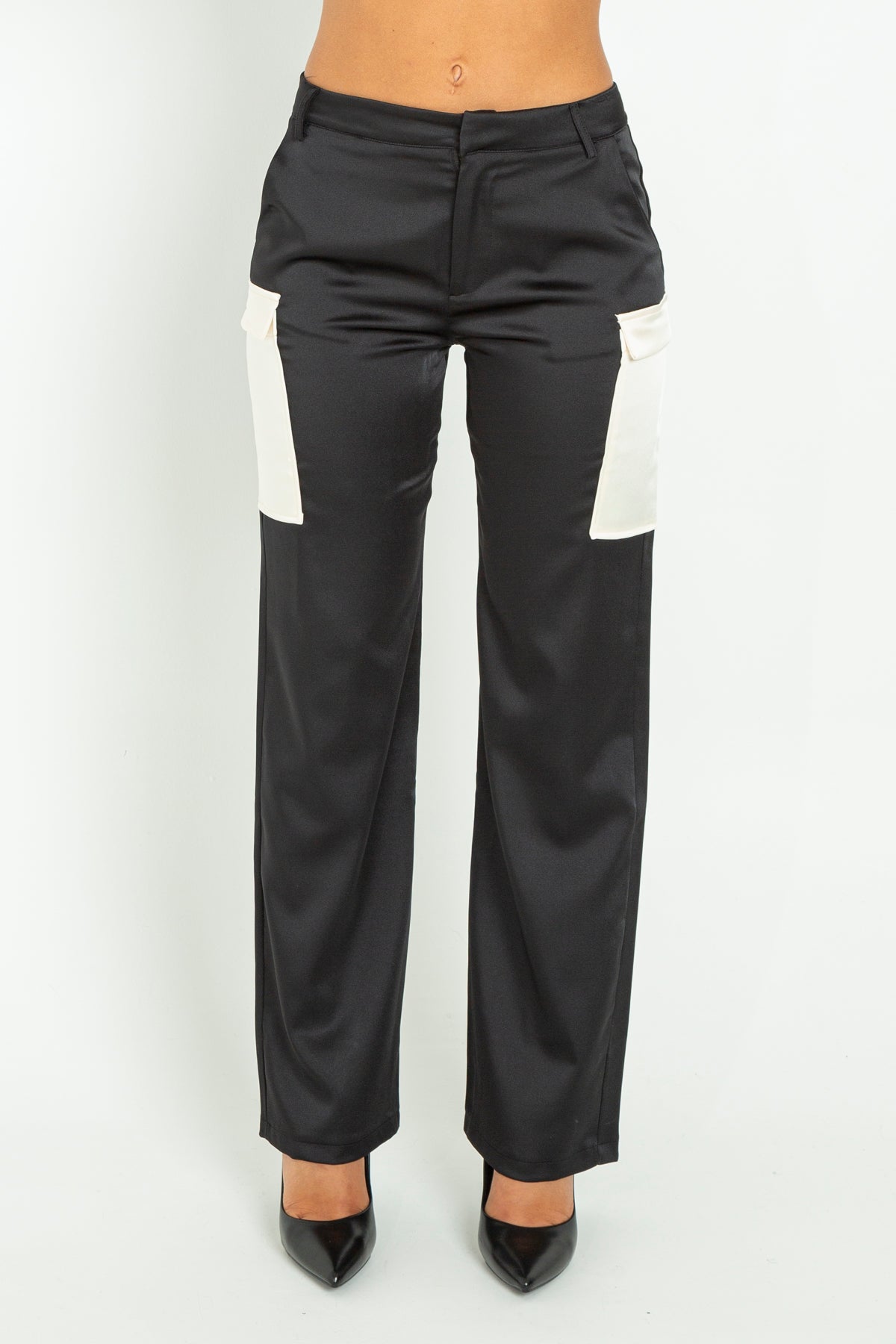 Satin palazzo trousers