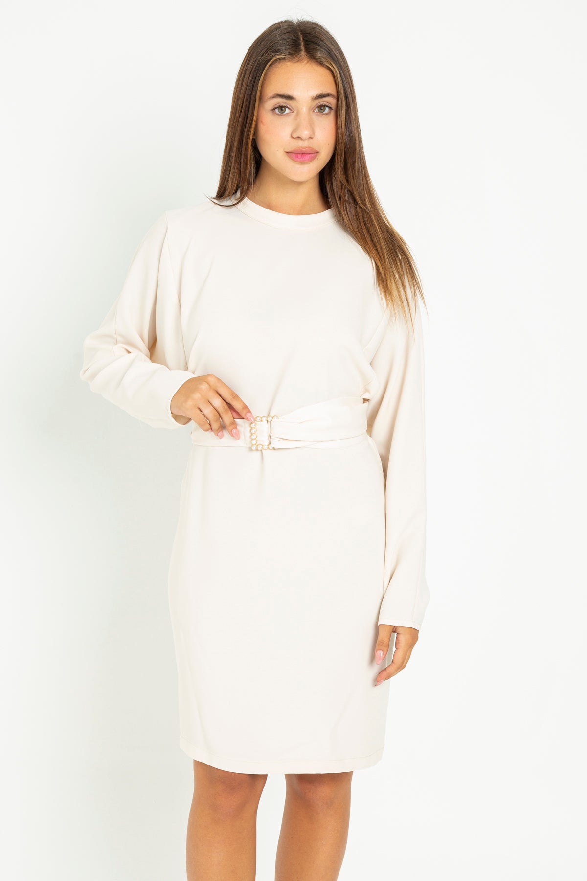 Dress with wide back neckline