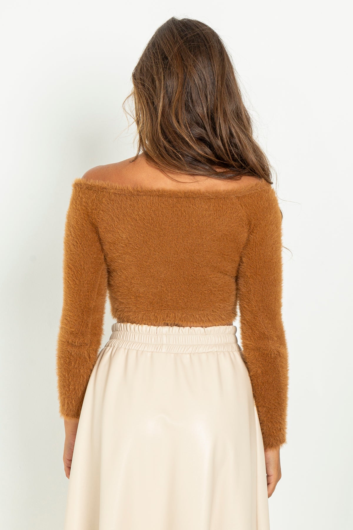 Soft fur crop top