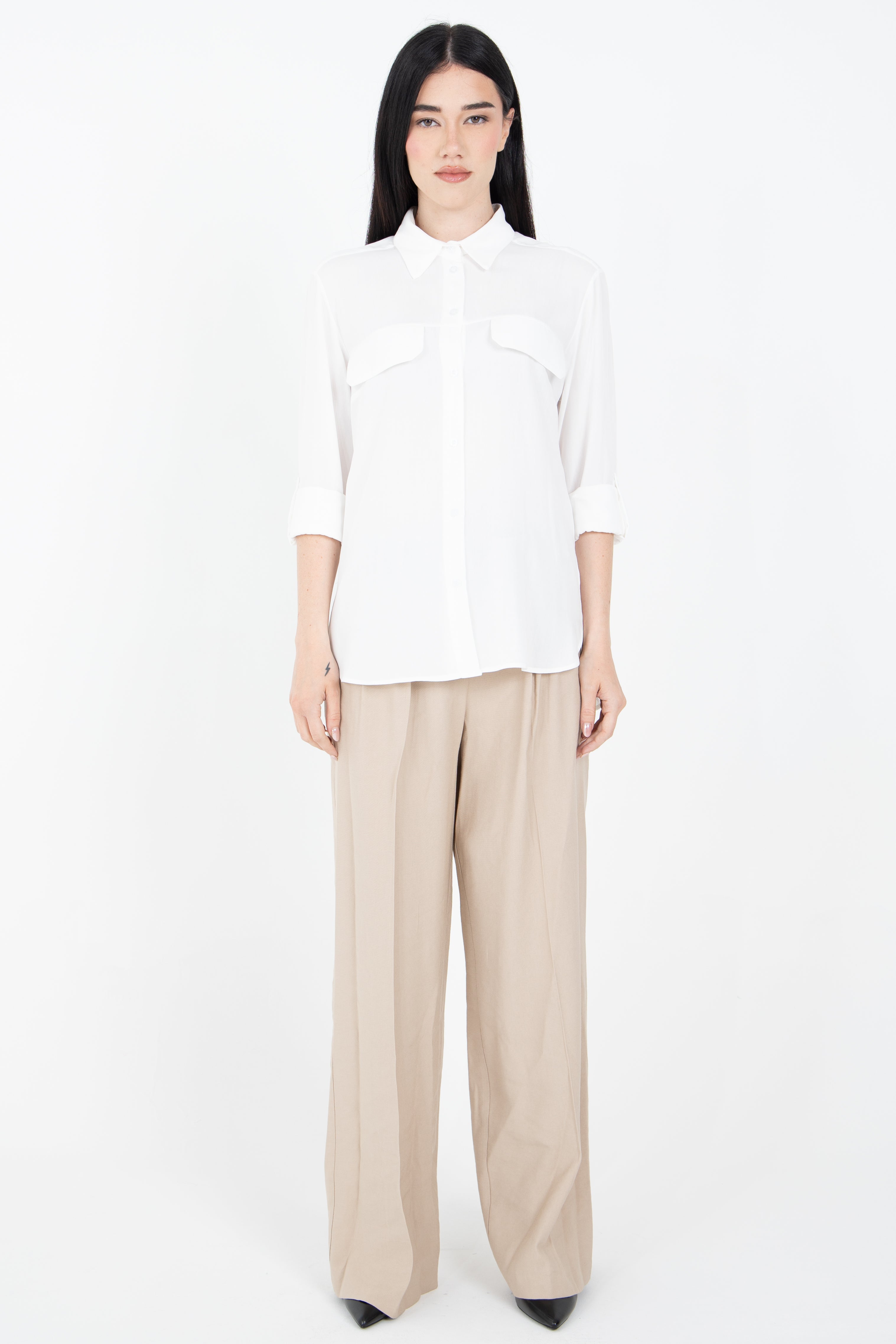 Camicia over con tasconi frontali