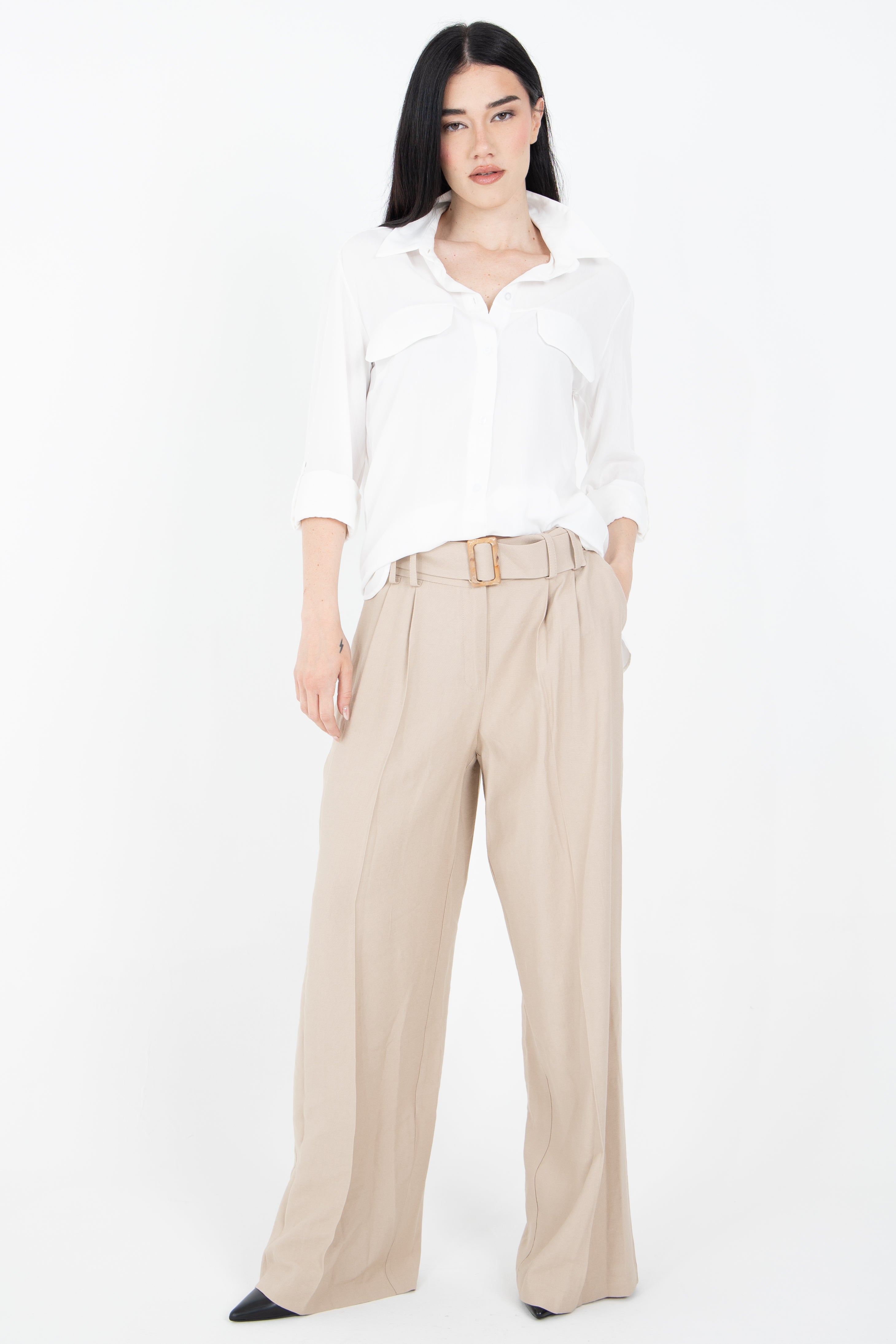 Camicia over con tasconi frontali