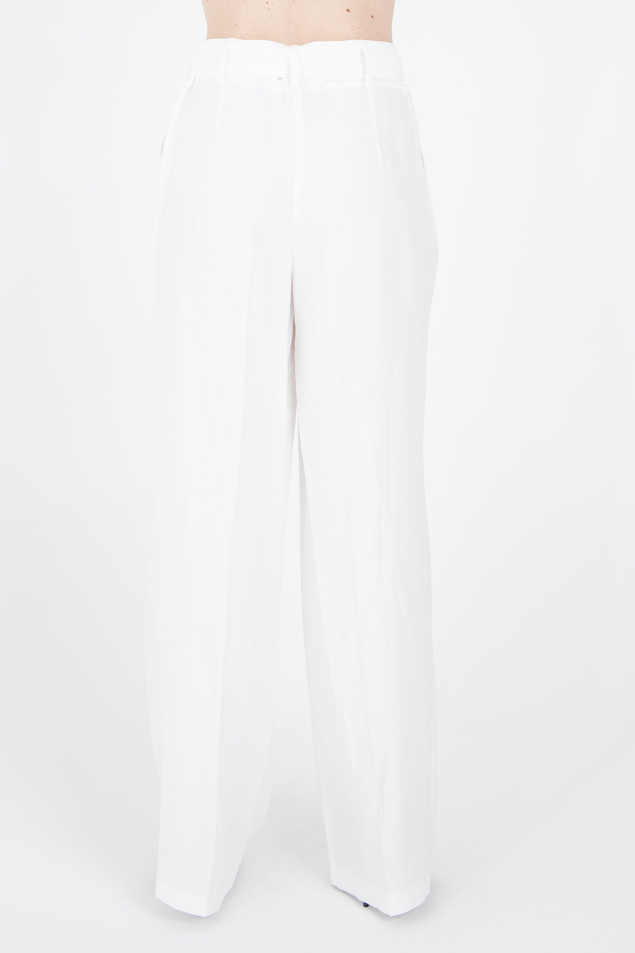 Pantalone palazzo con cintura coordinata