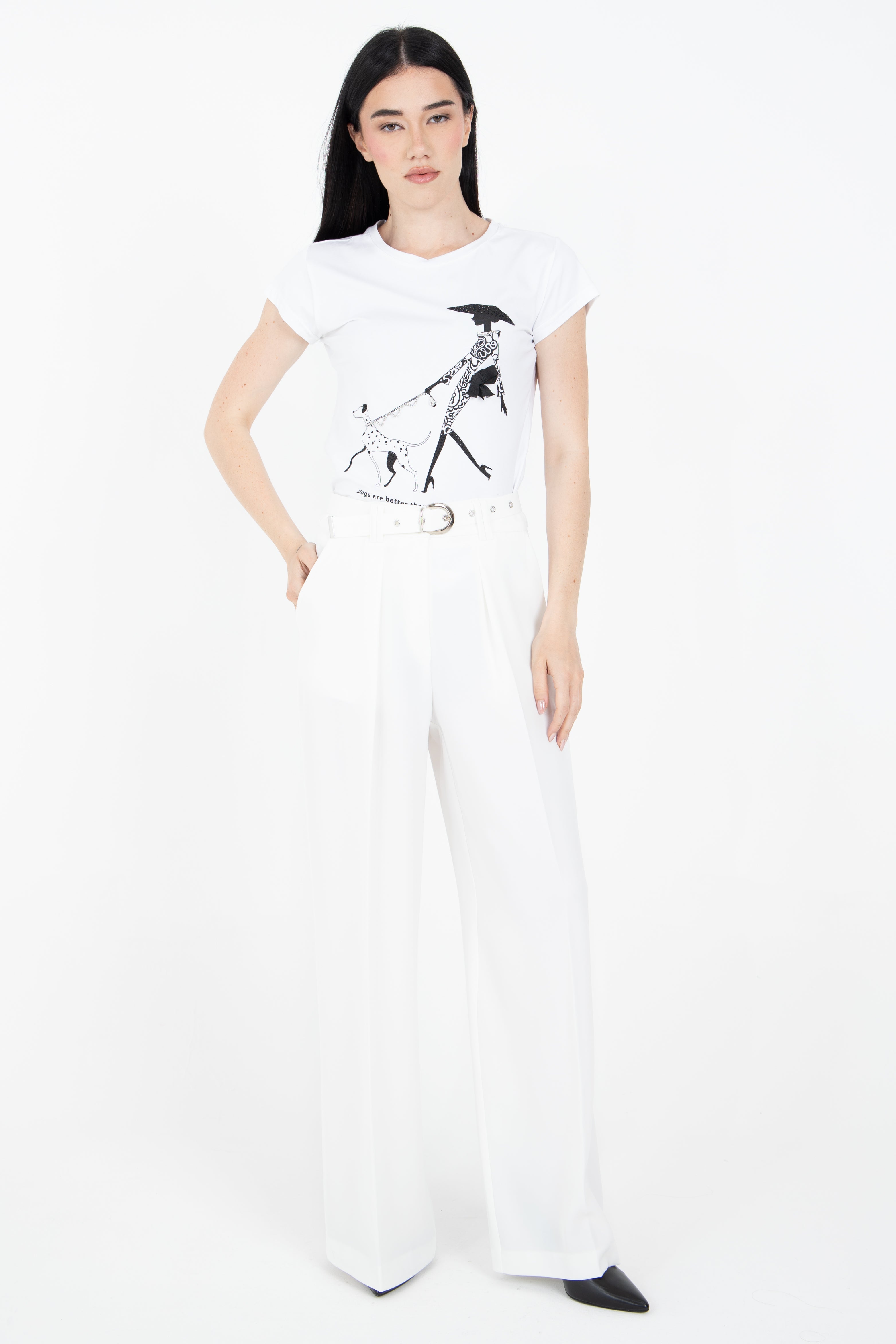 T-shirt con stampa a contrasto