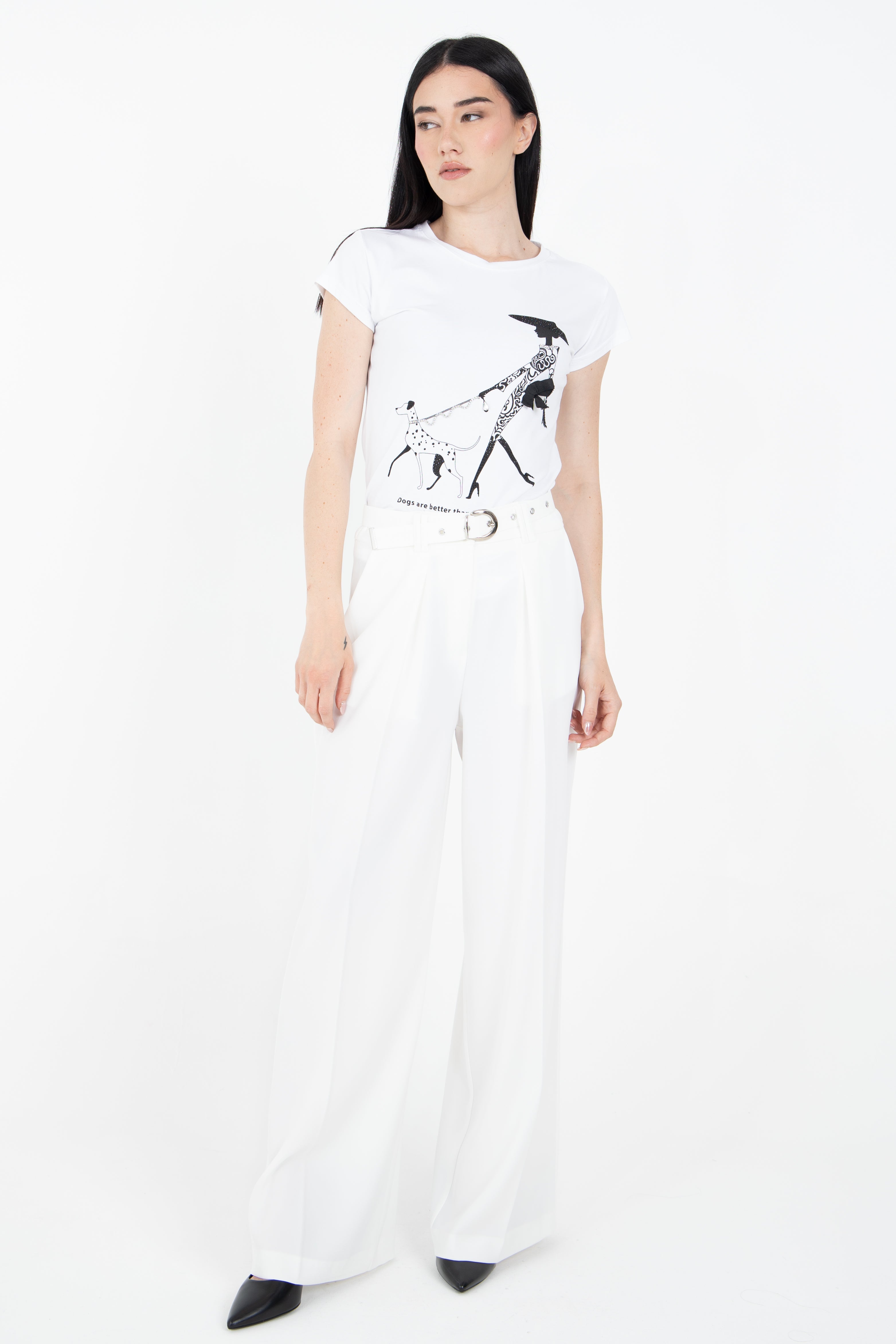 T-shirt con stampa a contrasto