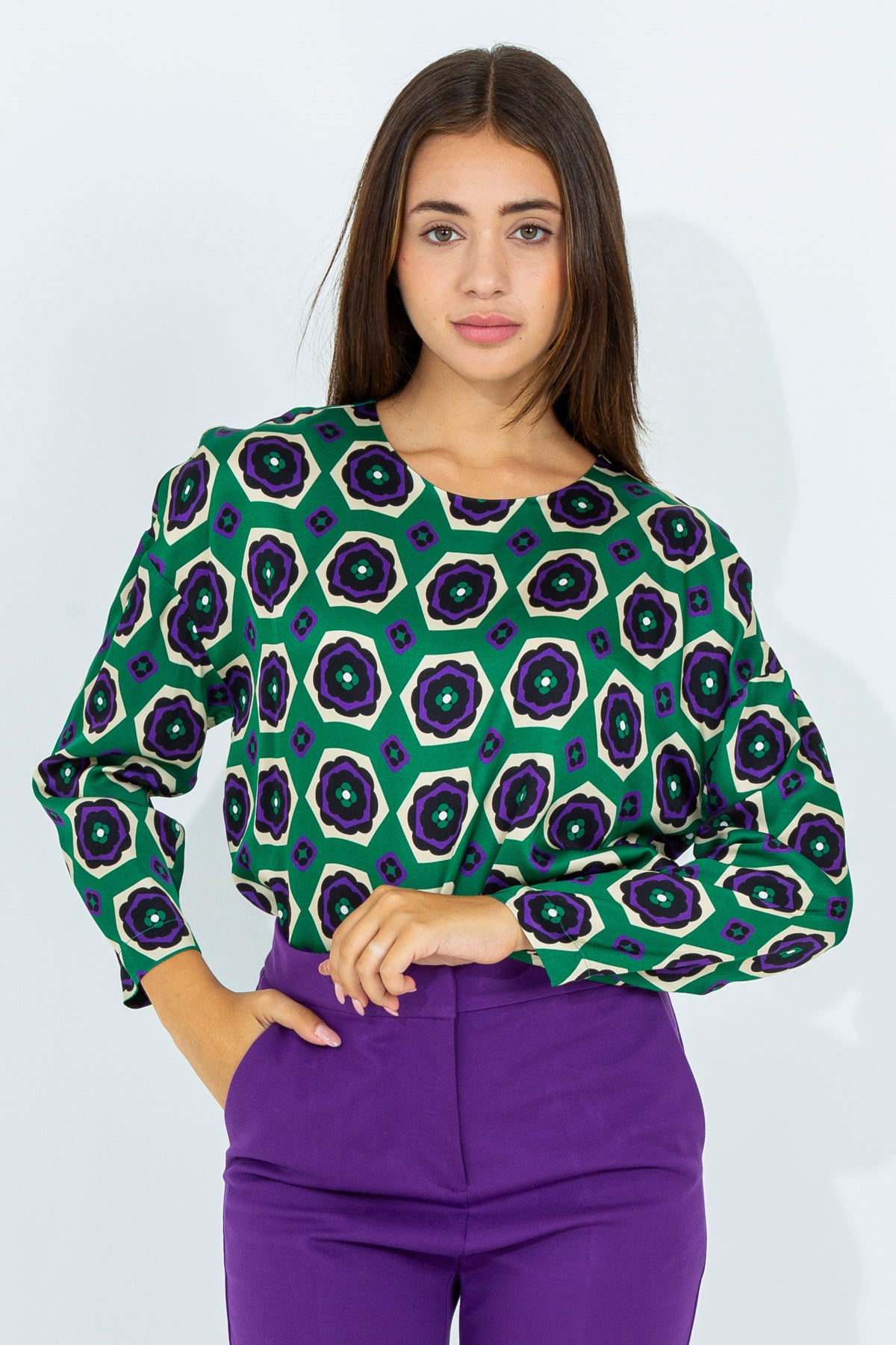 Viscose patterned blouse