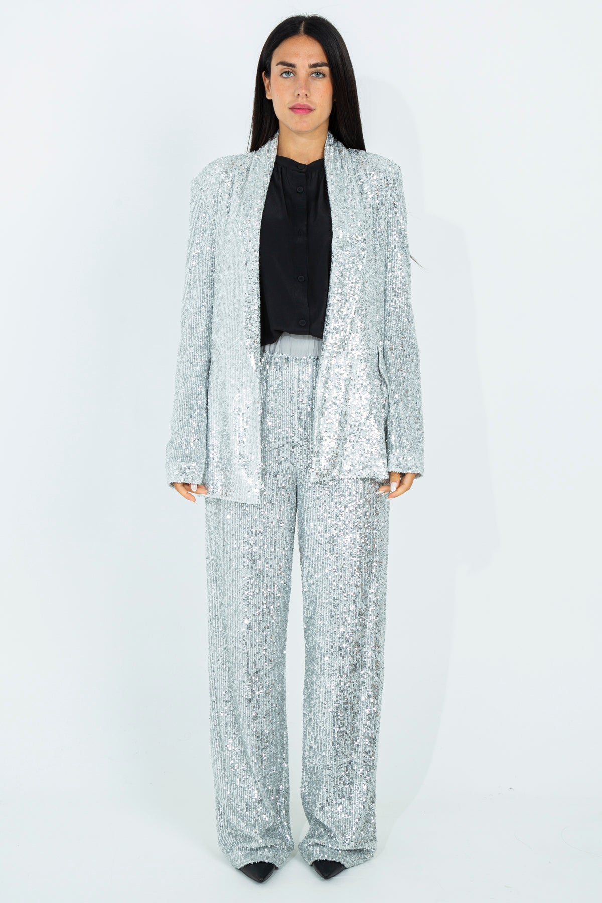 Allover sequin blazer