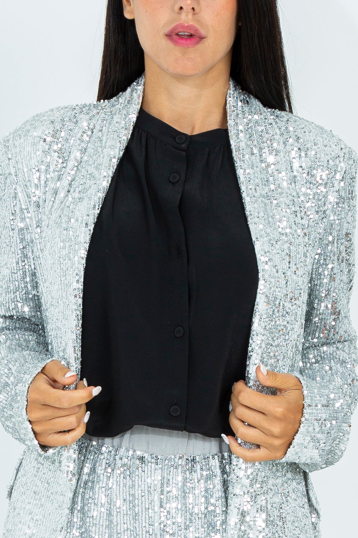 Allover sequin blazer