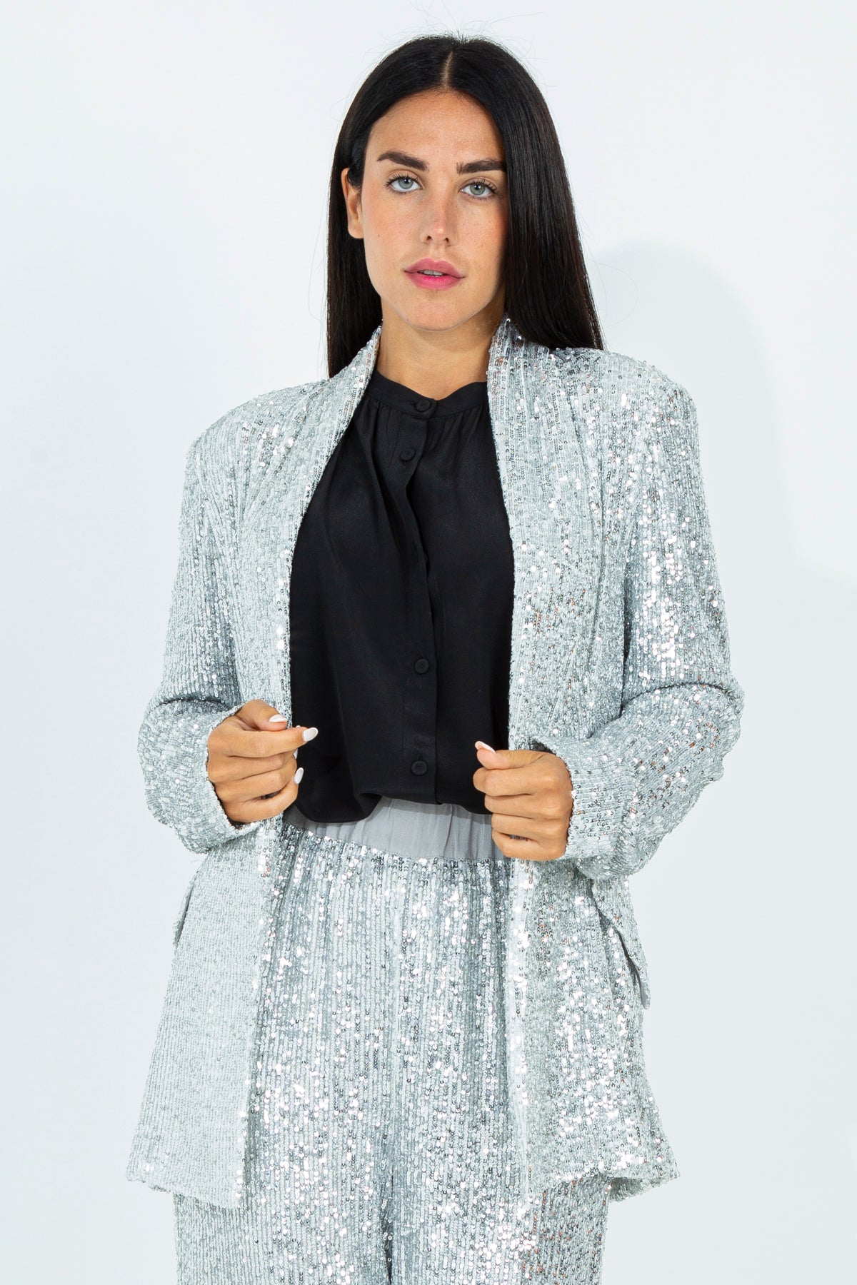 Allover sequin blazer