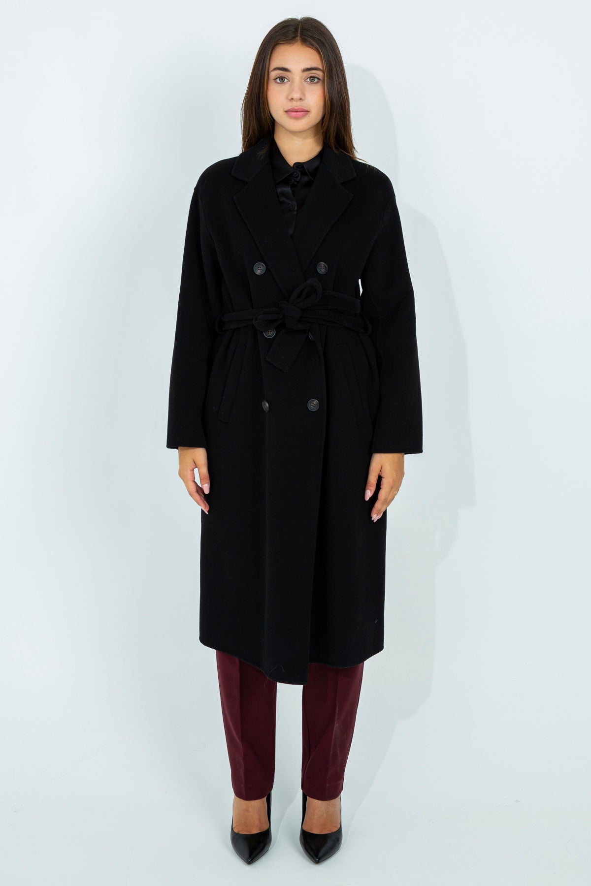 Long solid color coat