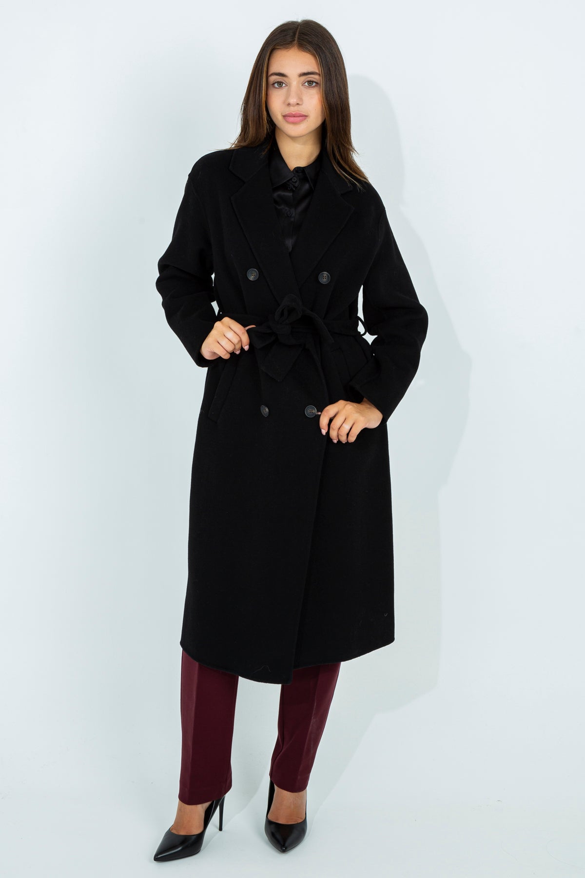 Long solid color coat