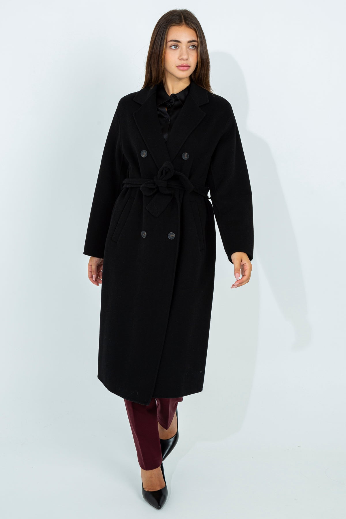 Long solid color coat