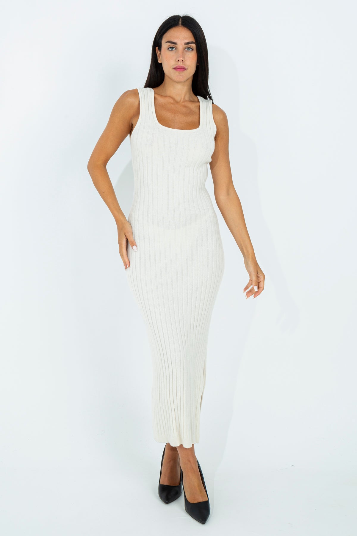 Ribbed Knit Sheath Dress