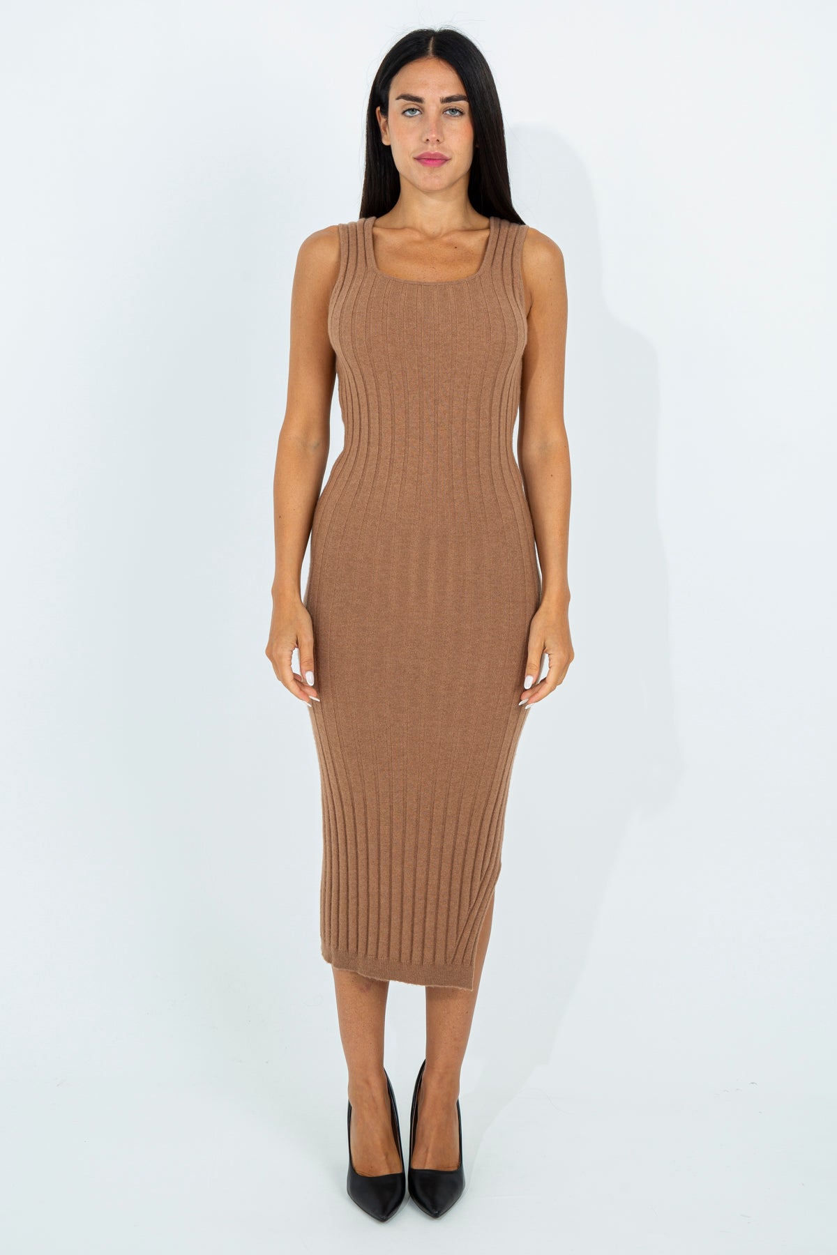 Ribbed Knit Sheath Dress