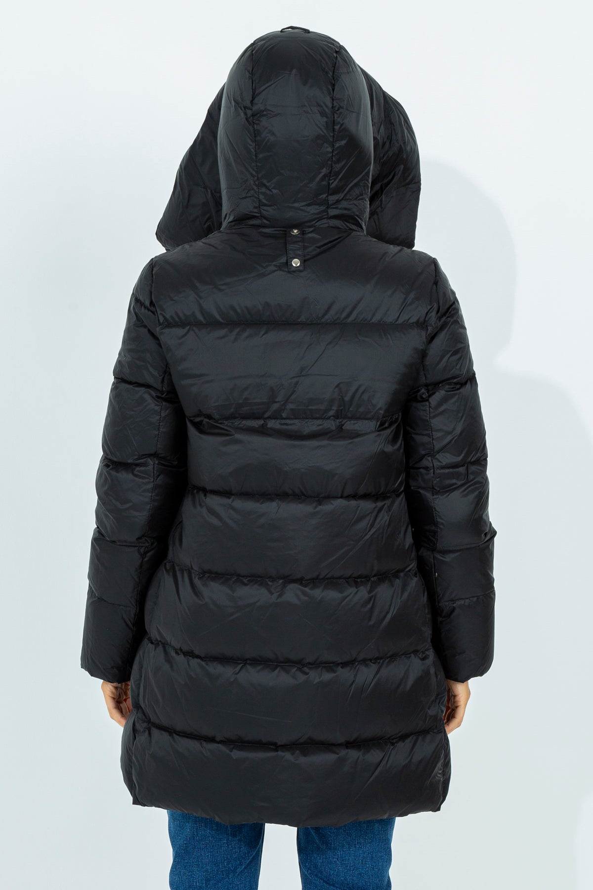 Flared midi down jacket