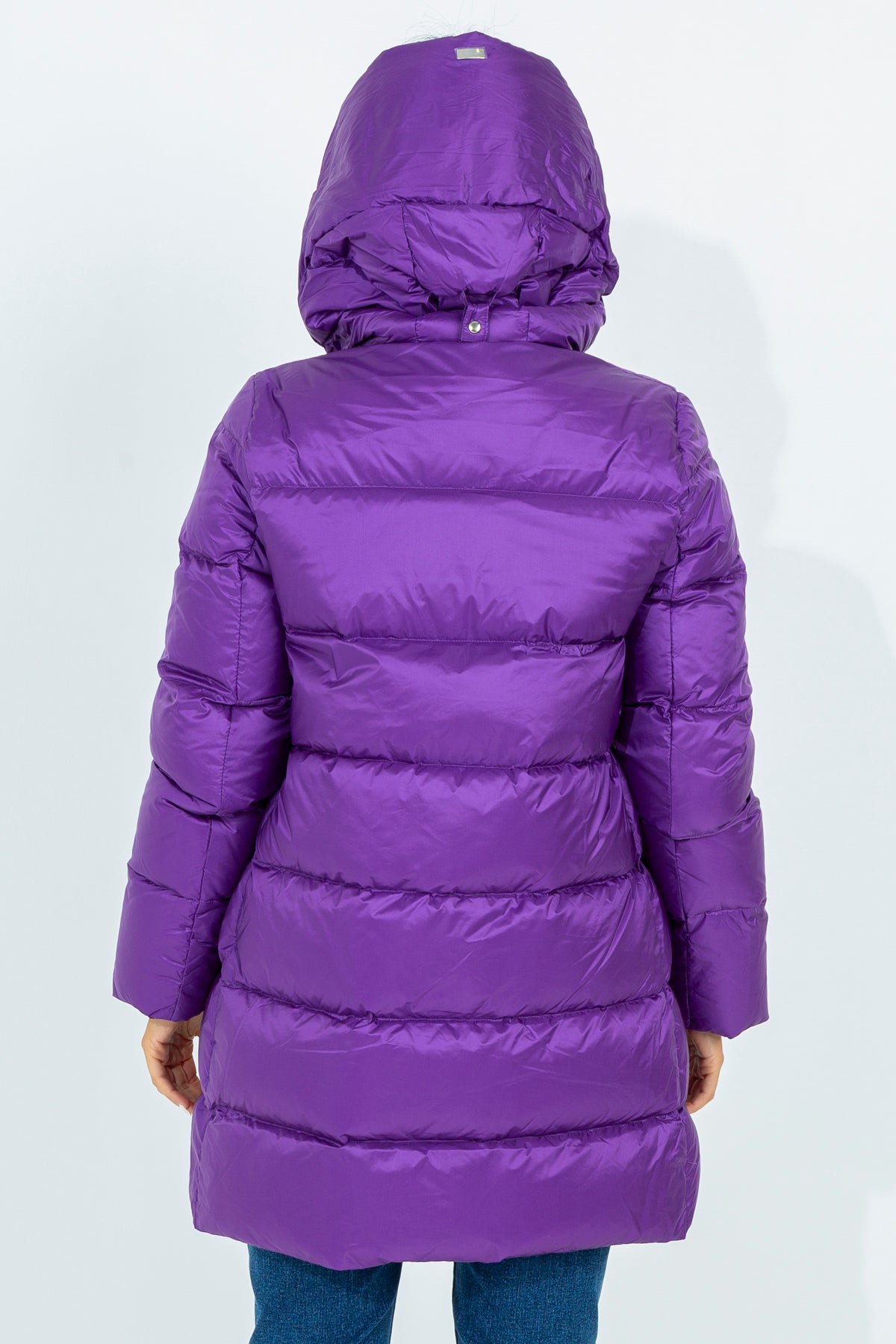 Flared midi down jacket