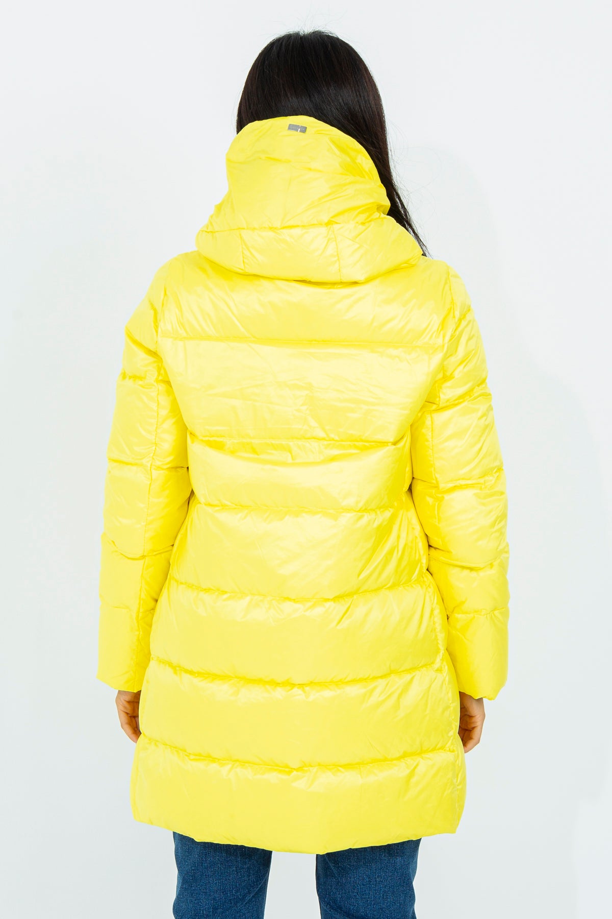 Flared midi down jacket