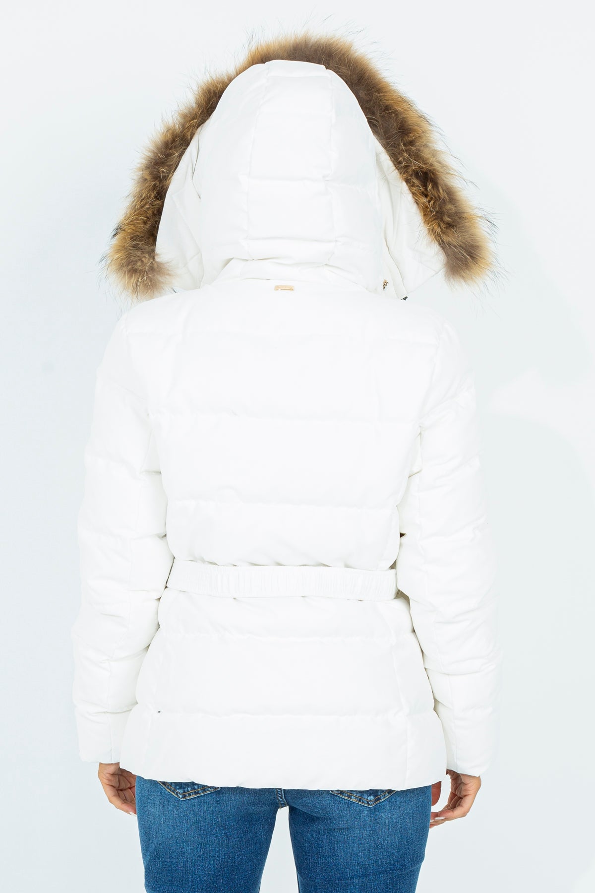 Short down jacket with fur