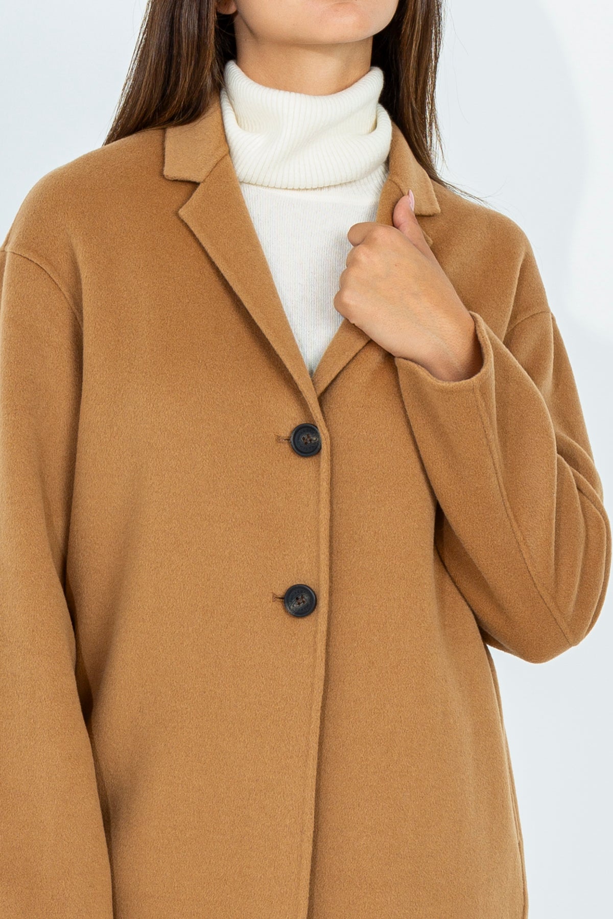 Solid color midi coat