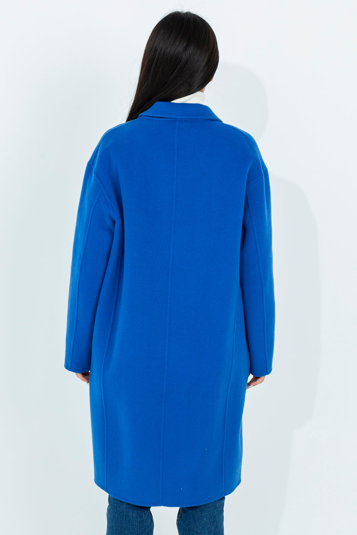 Solid color midi coat