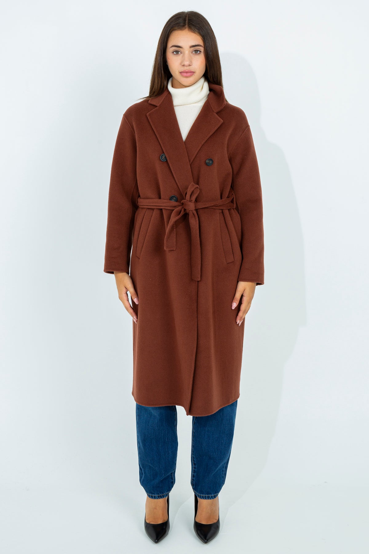 Long solid color coat