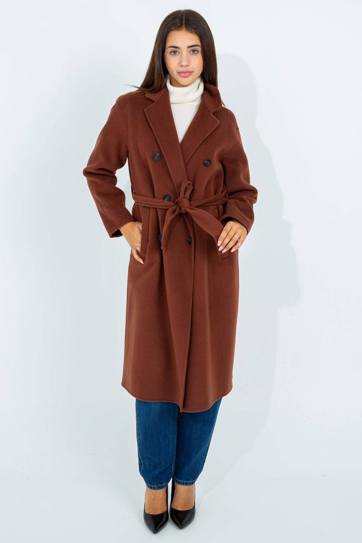 Long solid color coat