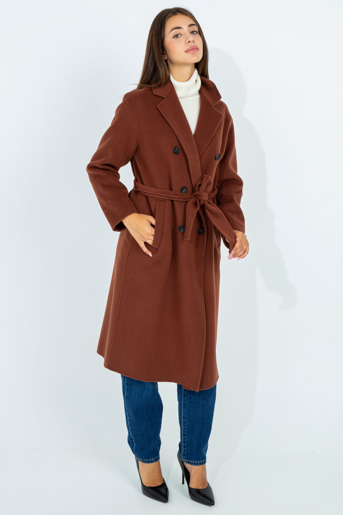 Long solid color coat