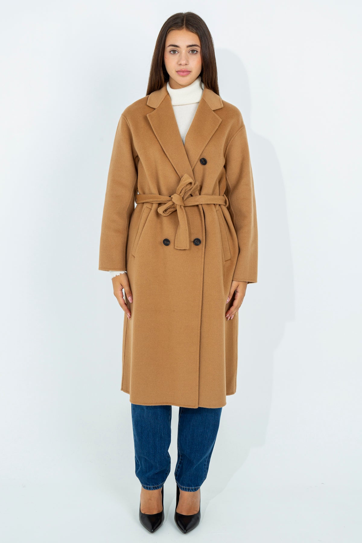 Long solid color coat