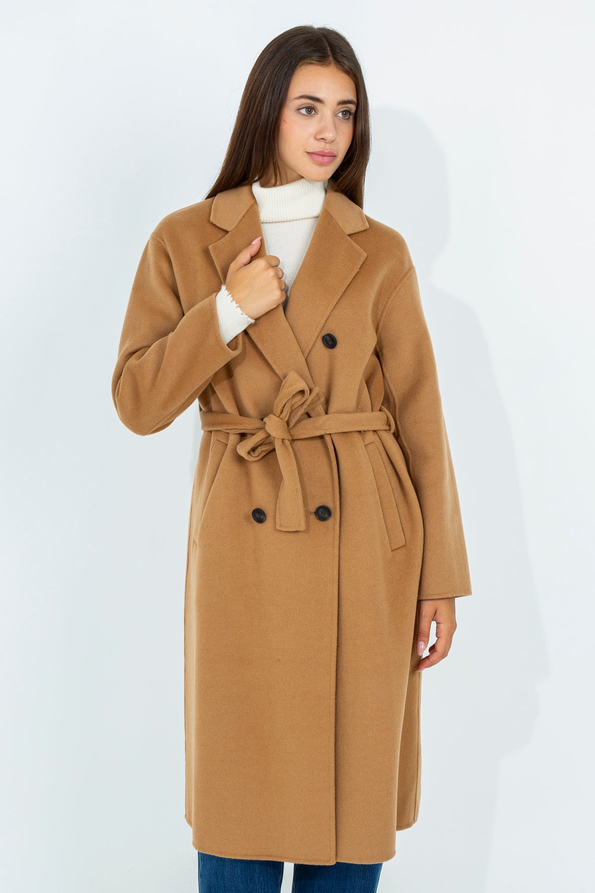 Long solid color coat