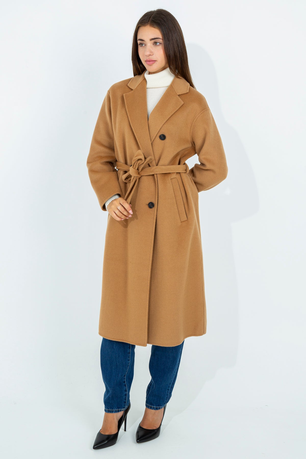 Long solid color coat