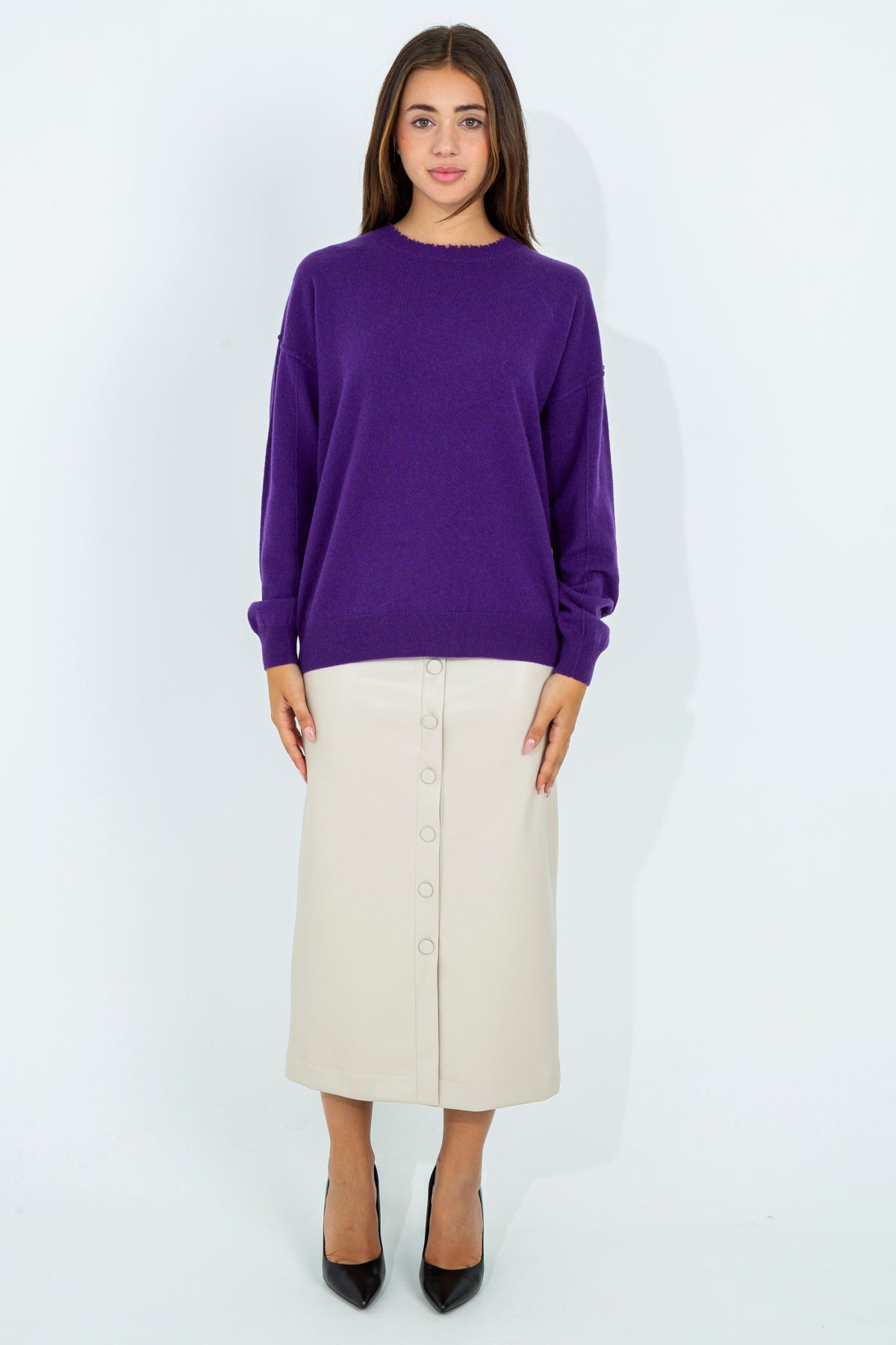 Cashmere boxy crewneck sweater