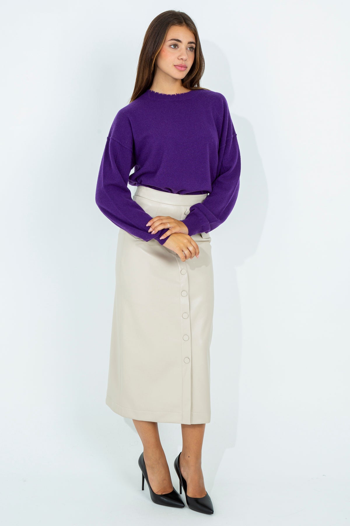 Cashmere boxy crewneck sweater