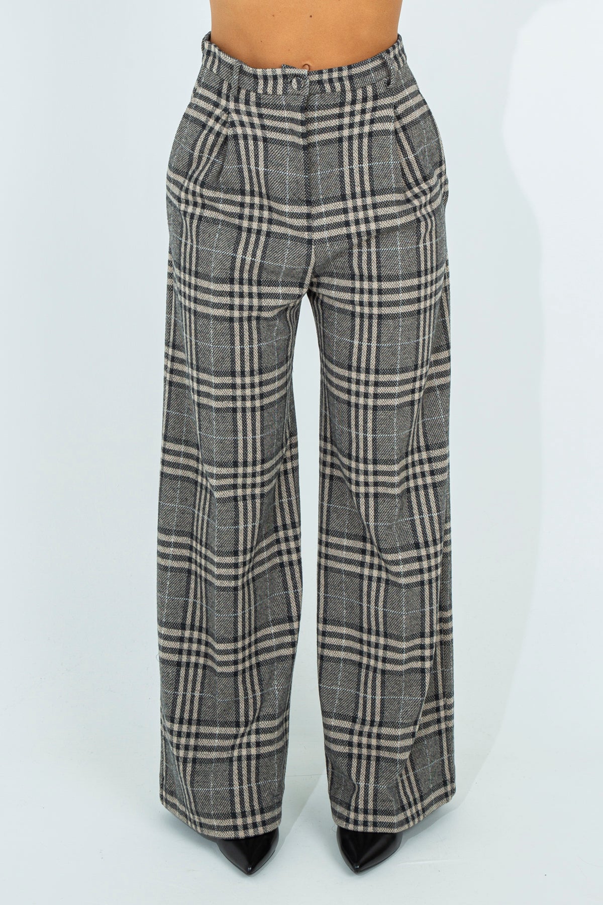 Check pattern palazzo pants