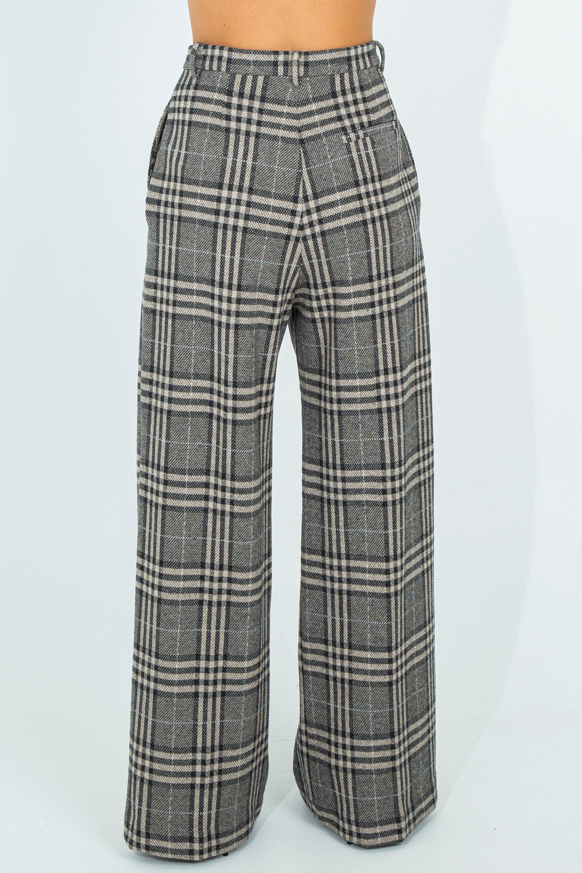 Check pattern palazzo pants