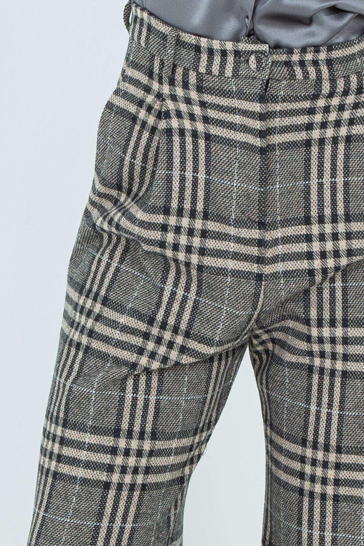 Pantaloni palazzo in fantasia check