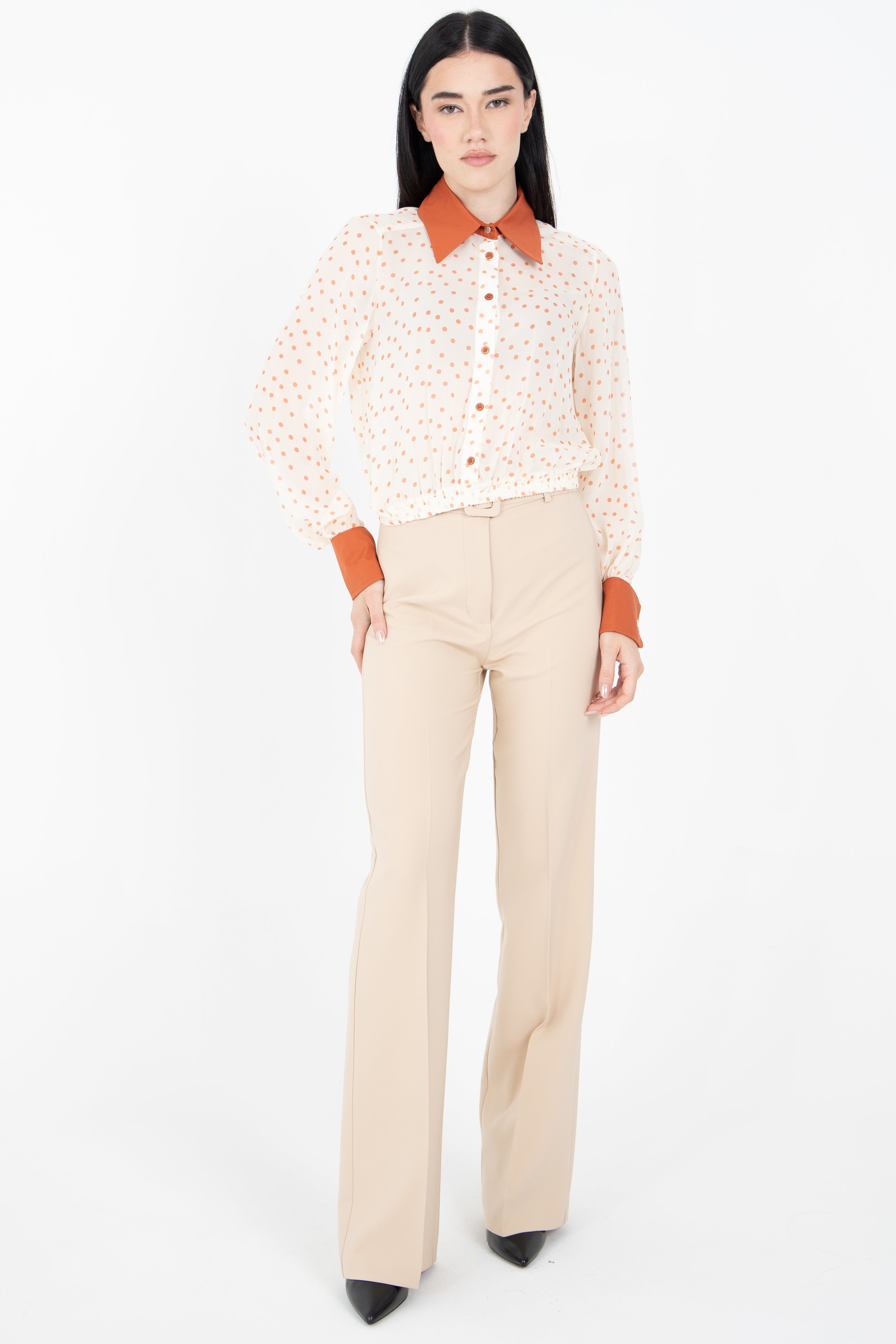 Camicia in fantasia pois