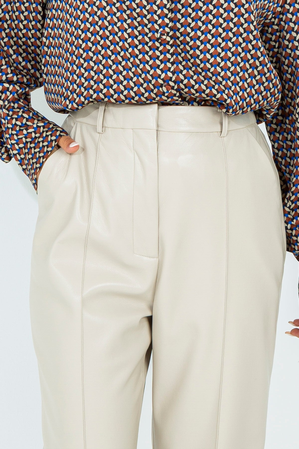 Faux leather palazzo pants